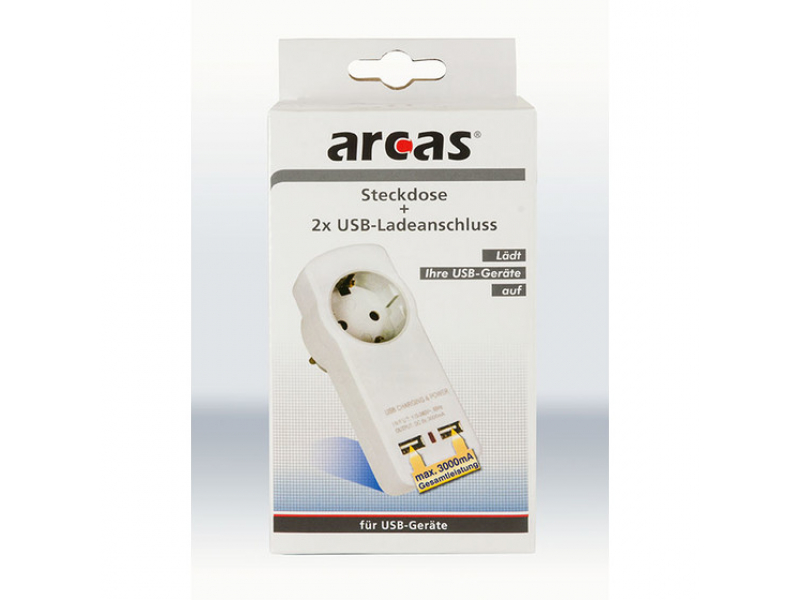 Arcas Adapter plug with max. 3000mA USB charging ports Retail