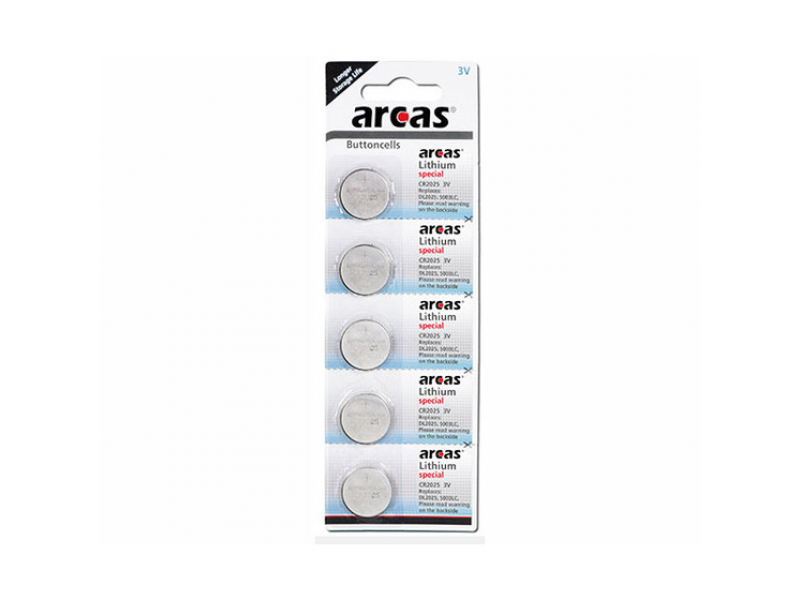 Battery ARCAS Lithium  CR2025  ( 5 Pcs.)