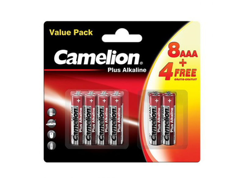 Battery Camelion Plus Alkaline LR03 Micro AAA (8 Pcs + 4 Free)