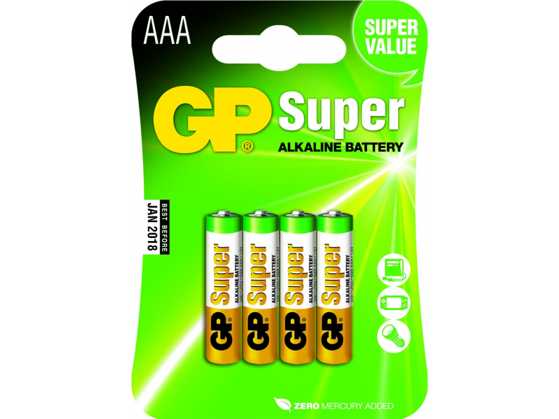 Battery GP SUPER LR03 Micro AAA (4 Pcs.) 030.24AC4