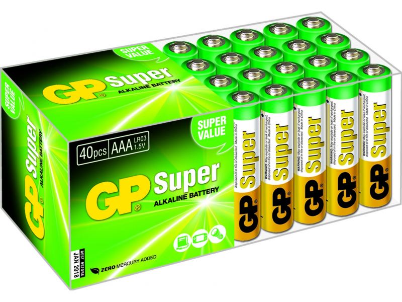 Battery GP SUPER LR03 Micro AAA (40 Pcs.) 03024AB40