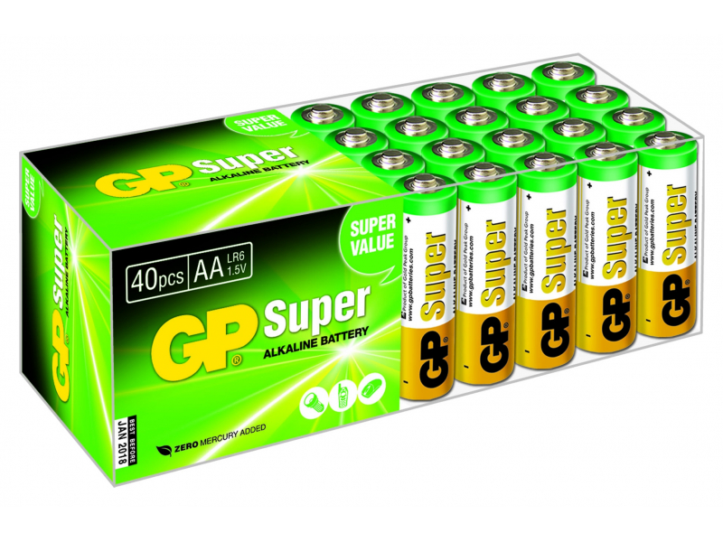 Battery GP SUPER LR06 Mignon AA (40 Pcs.) 03015AB40
