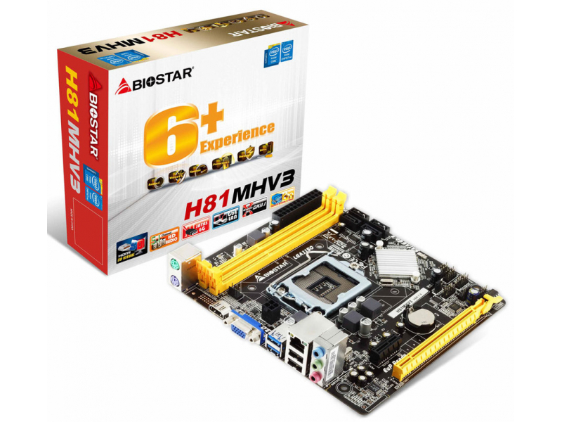 Biostar MB H81MHV3 (H81,S1150,mATX,DDR3,Intel,EuP) H81MHV3