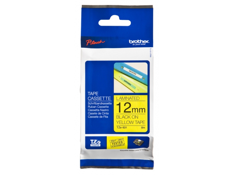 Brother TZE631 - Black on yellow - TZe - 1.2 cm - 8 m TZE631