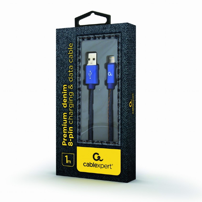 CableXpert 8-Pin Kabel mit Metallanschlüssen 1,8m Black CC-USB2J-AMLM-1M-BL