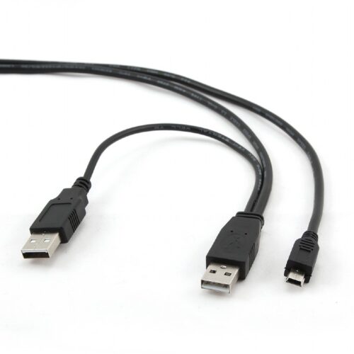 CableXpert Dual USB A auf Mini-USB Adapterkabel 0,9 m CCP-USB22-AM5P-3