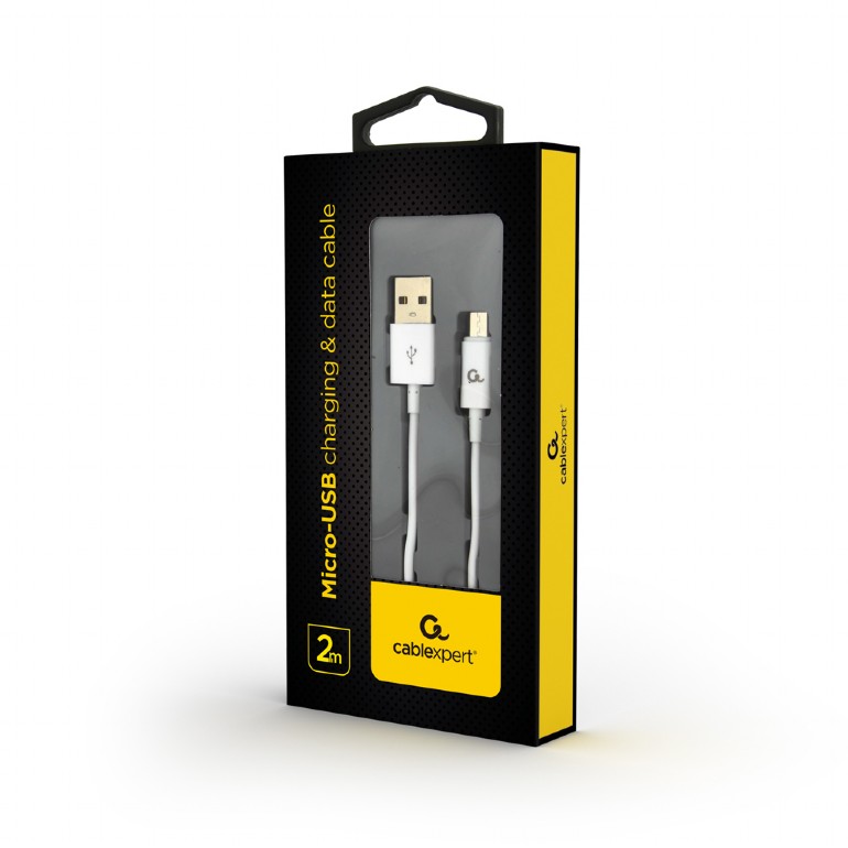 CableXpert Micro-USB charging cable 2 m CC-USB2P-AMmBM-2M-W