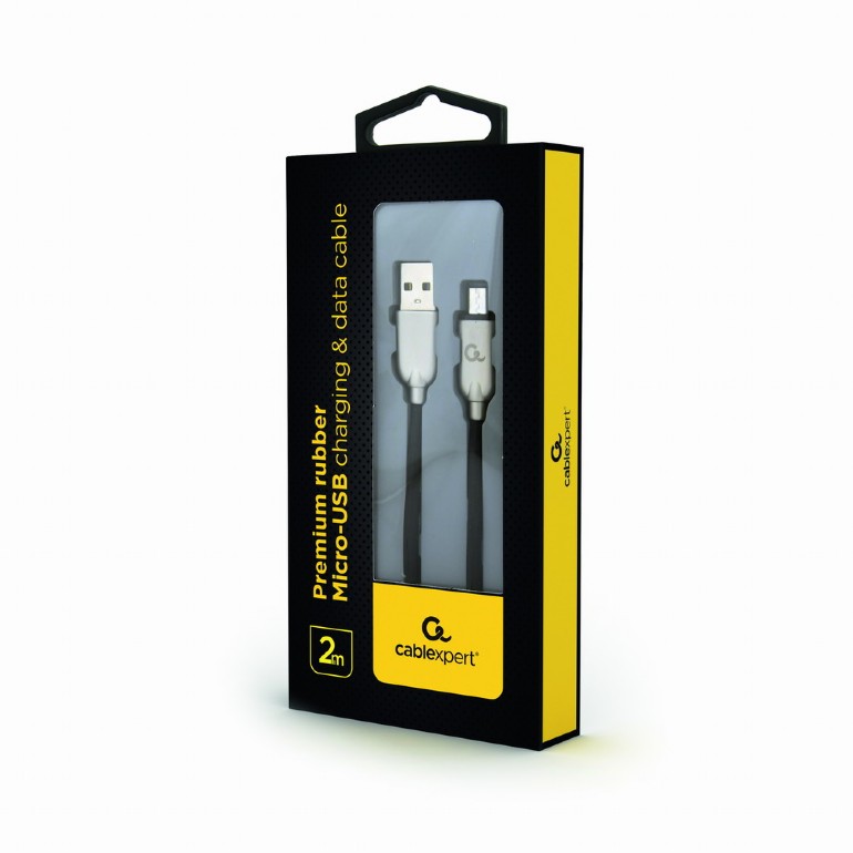 CableXpert Micro-USB charging cable 2 m black  CC-USB2R-AMmBM-2M