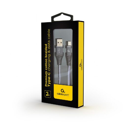 CableXpert USB Type-C-Kabel mit Metallanschlüssen 2m CC-USB2B-AMCM-2M-WB2