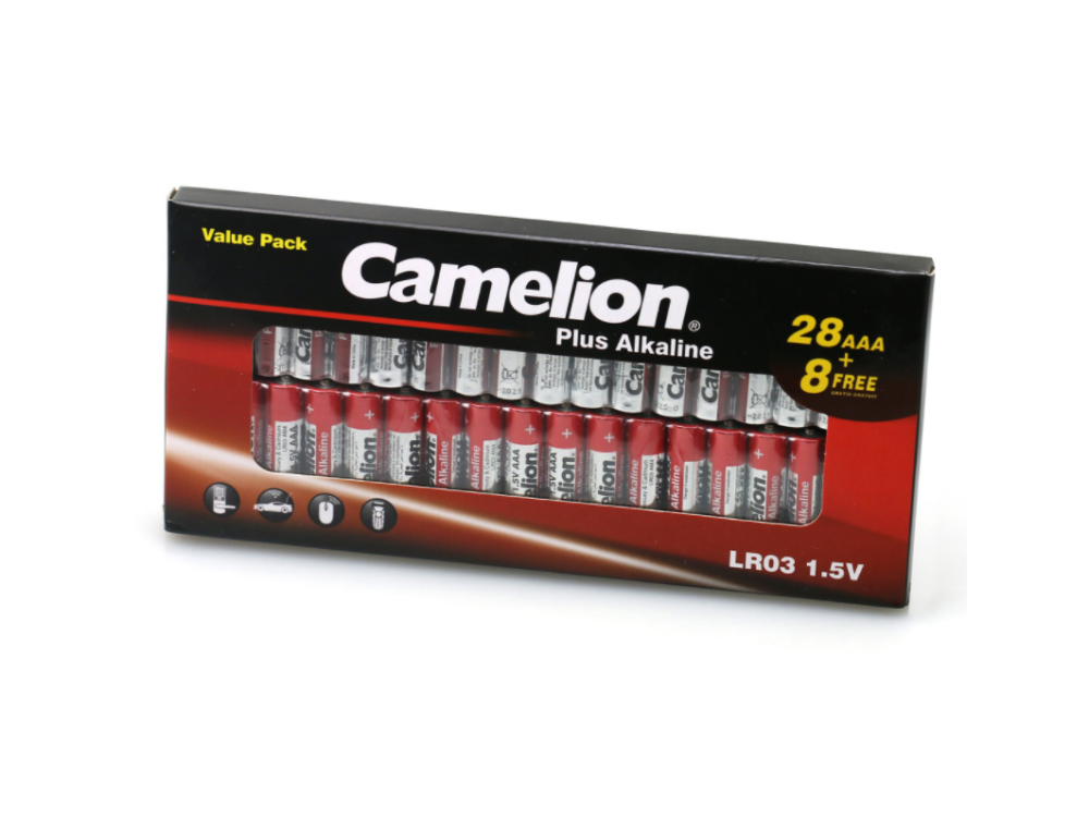 Camelion Battery Plus Alkaline LR03 Micro AAA (28+8 pcs.)