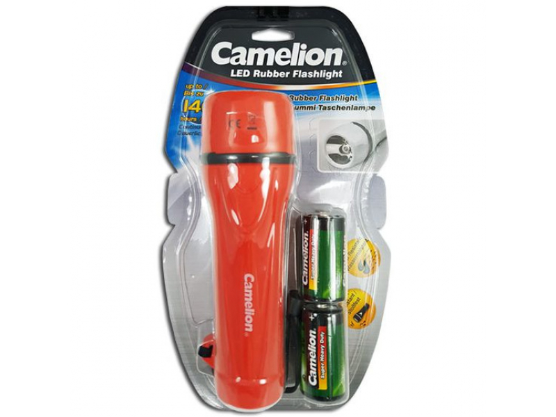 Camelion Rubber Flashlight PT1L2D-2R20PBP LED Torch (1 Pcs.)