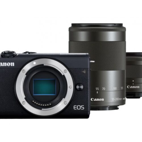 Canon EOS M200 Kit schwarz + EF-M 15-45 + 55-200 IS STM - 3699C018