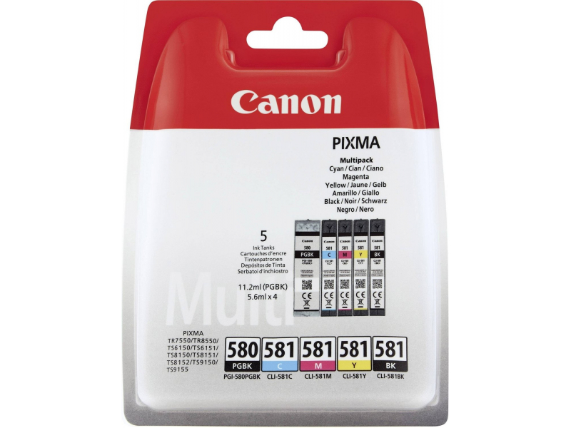 Canon Pigment-based ink Black,Cyan,Magenta,Yellow Pixma TS6150 - TS6151 - TS8150 - TS8151 - TS9150 -