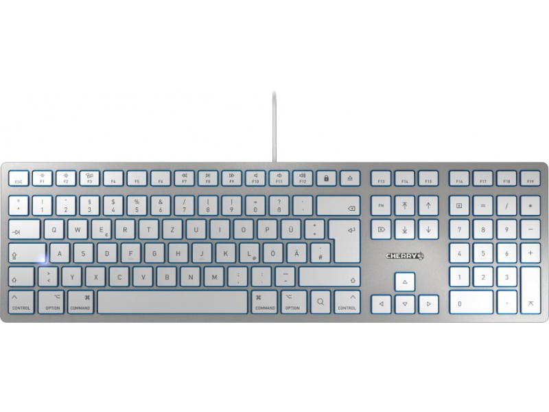 Cherry KC 6000 SLIM FOR MAC - Standard - USB - QWERTZ - Silver JK-1610DE-1