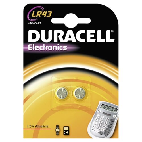 Duracell Batterie Alkaline Knopfzelle LR43 1.5V Blister (2-Pack) 052581