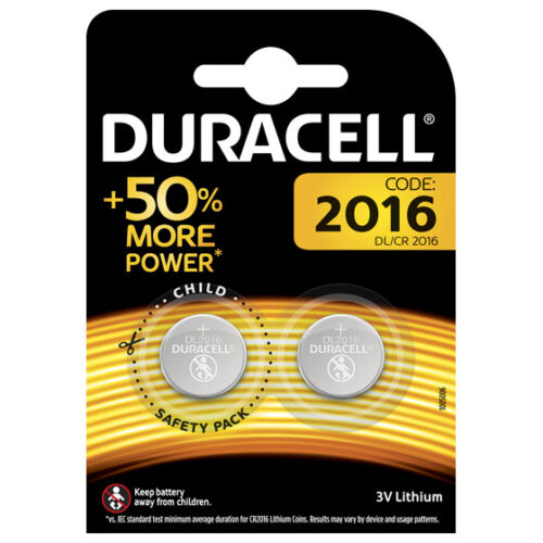 Duracell Batterie Lithium Knopfzelle CR2016 3V Blister (2-Pack) 203884