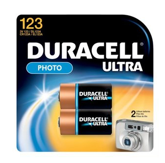 Duracell Batterie Lithium Photo CR123A 3V Ultra Blister (2-Pack) 020320