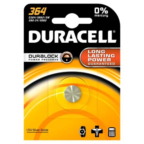 Duracell Batterie Silver Oxide Knopfzelle 364, 1.5V Blister (1-Pack) 067790