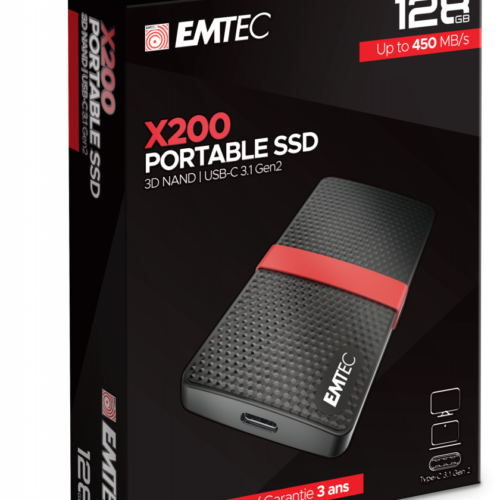 EMTEC SSD 128GB 3.1 Gen2 X200 SSD Portable Retail ECSSD128GX200