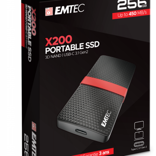 EMTEC SSD 256GB 3.1 Gen2 X200 SSD Portable Retail ECSSD256GX200