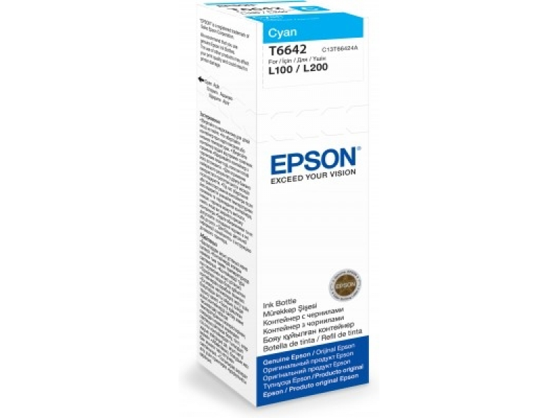 EPSON TIN T6642 CYAN BOTTLE ECO TANK TINTE 70ML C13T664240