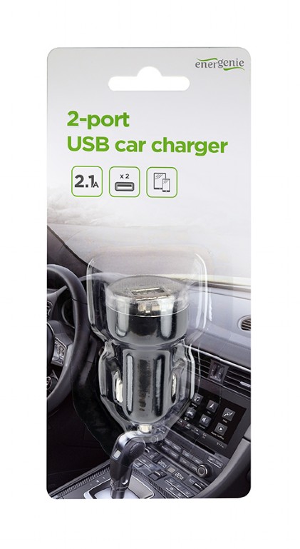 EnerGenie 2-Port-USB-Autoladegerät 2,1 A schwarz EG-U2C2A-CAR-02