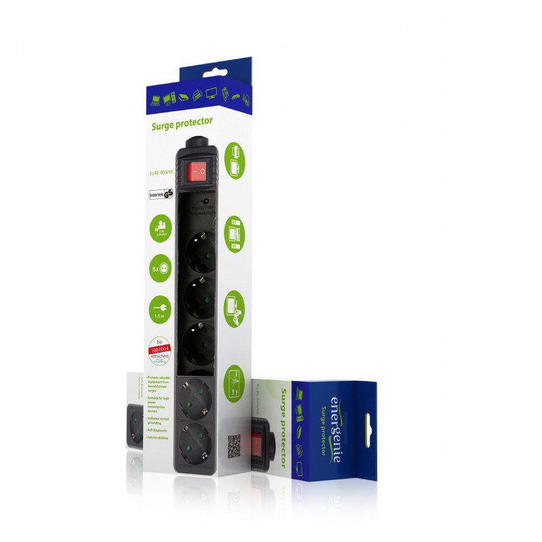 EnerGenie 5-fach Überspannungsschutz Steckdosenleiste 3m SPG5-C-10