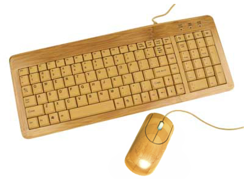 EnerGenie Bambus Tastatur und Maus-Set  EG-KBM-001