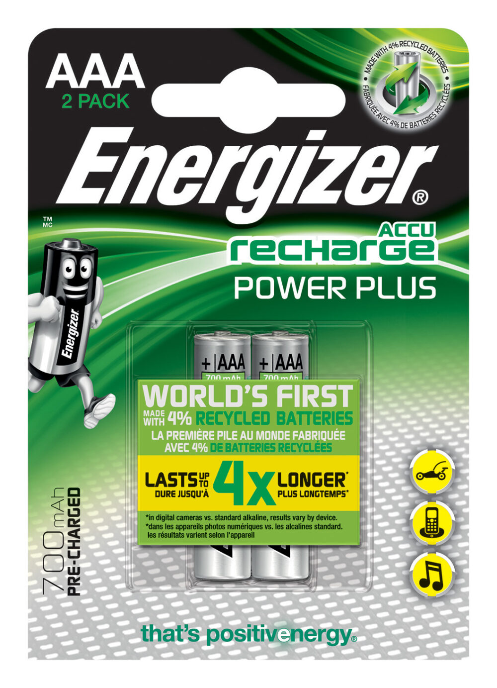 Energizer Akku Recharge AAA HR03 Micro 700mAh 2St. E300626500