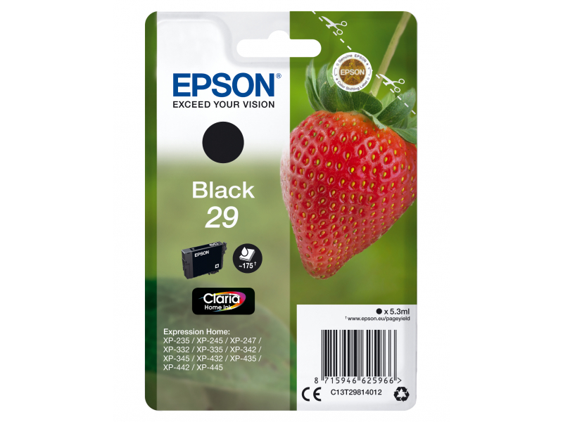 Epson TIN 29 C13T29814010 black C13T29814012