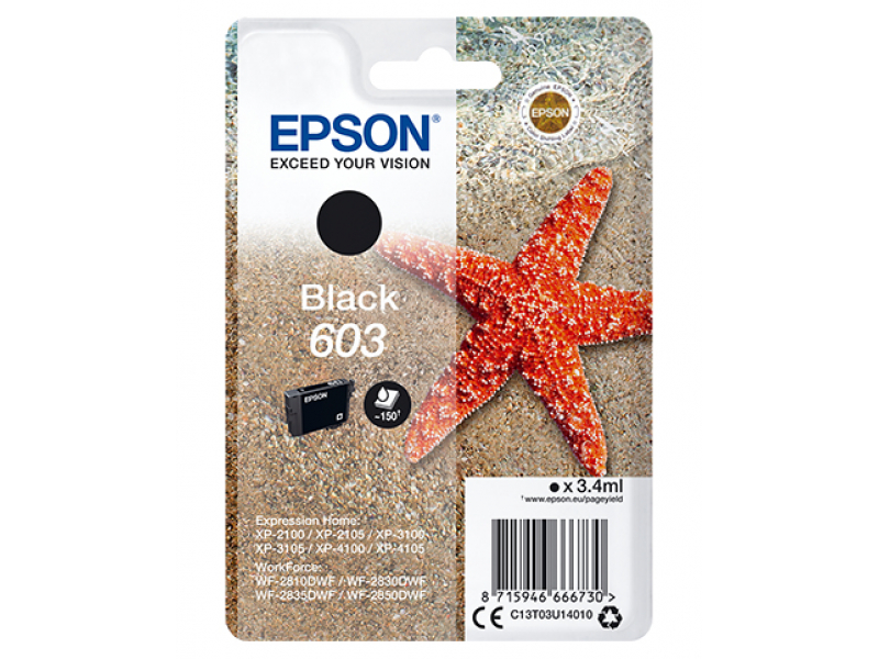 Epson TIN 603 - black- Original - ink cartridge C13T03U14010