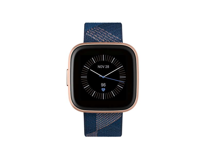 FitBit Versa 2 (NFC) Smartwatch navy & pink woven FB507RGNV