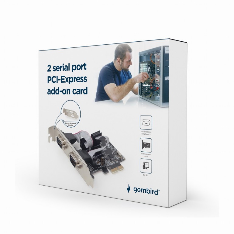 Gembird 2 serial port PCI-Express Add-On Karte SPC-22