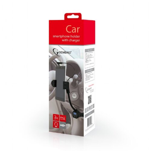 Gembird 4in1 Auto Smartphone Halterung mit Ladegerät FM Freisprech. TA-CHU3