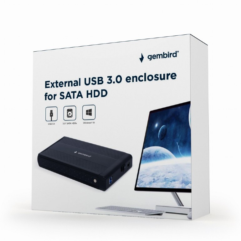 Gembird Extern. USB 3.0 Festplattengehäuse für 3.5 SATA Laufwerke EE3-U3S-3