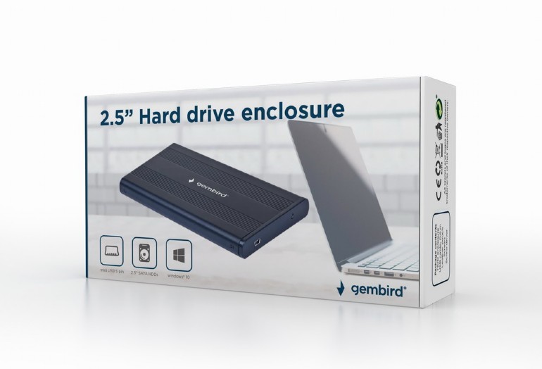 Gembird Externes USB 2.0 Gehäuse für 2.5 SATA HDDs mini-USB EE2-U2S-5