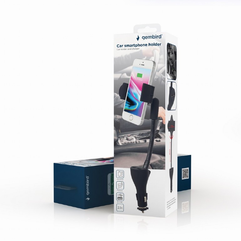 Gembird KFZ Smartphone-Halterung mit integrierter Ladefunktion TA-CHU2-02