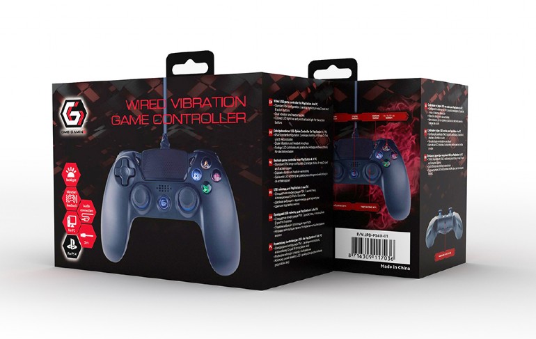Gembird Kabelgebundener Vibrations-Controller für PlayStation 4 JPD-PS4U-01