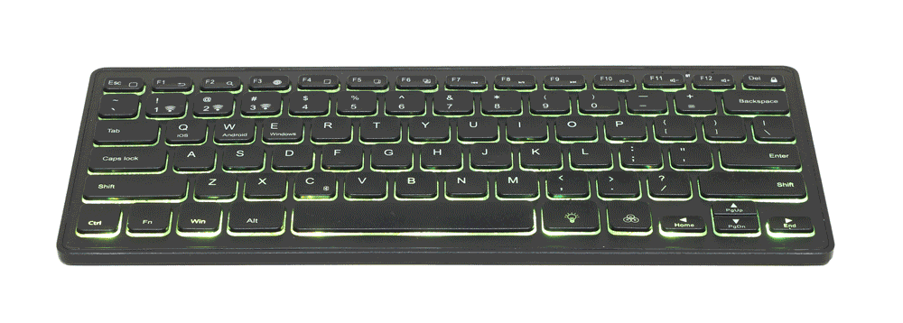 Gembird Kabellose Slimline Tastatur mit Bluetooth KB-BTRGB-01-DE