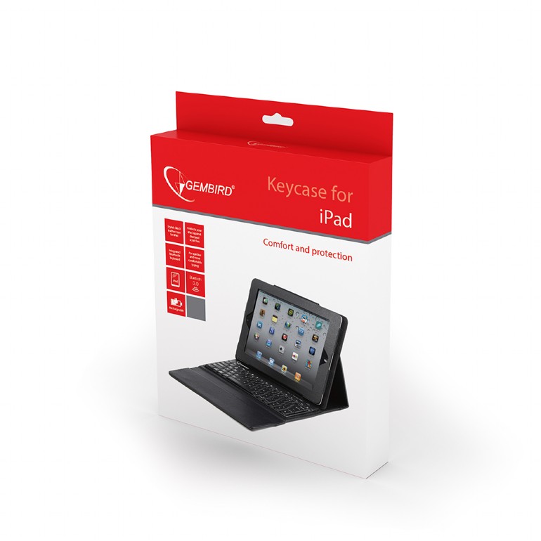 Gembird Leder-Schutzhülle mit Tastatur für iPad 2 US-Layout TA-KBT97-001