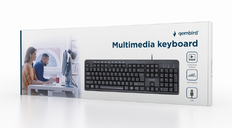 Gembird Multimedia-Tastatur USB US-Layout schwarz KB-UM-106