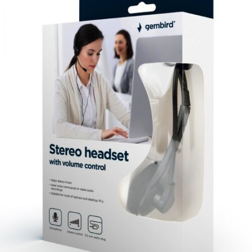 Gembird Stereo-Headset mit Lautstärkeregler schwarz MHS-123