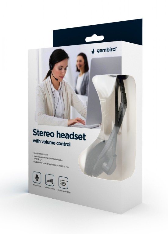 Gembird Stereo-Headset mit Lautstärkeregler schwarz MHS-123