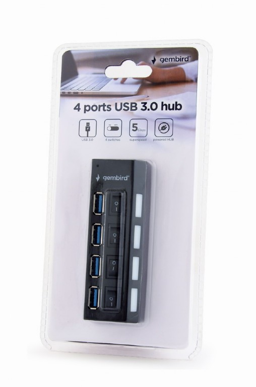 Gembird UHB-C344 4-port USB 3.0 Hub UHB-U3P4-22