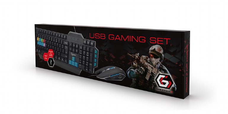 Gembird USB Gaming Tastatur-Maus Set US Layout KBS-UMG-01-DE