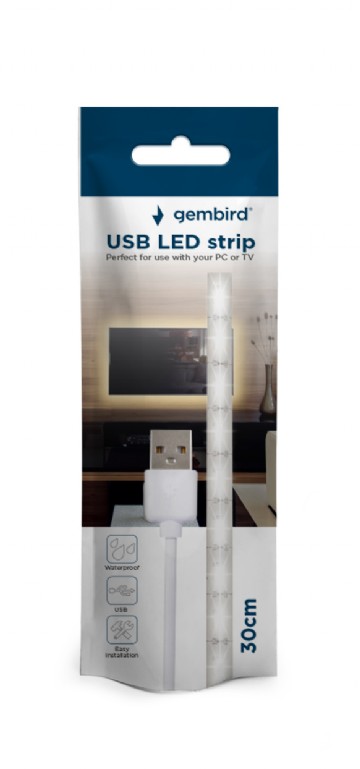 Gembird USB LED Streifen 30 cm LED-SU-WW30-01
