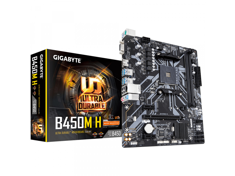 Gigabyte B450M H AMD Socket AM4 AMD Athlon AMD Ryzen 3 2nd Gen. B450M H