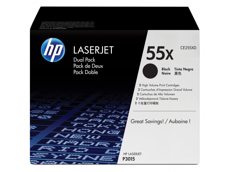 HP 55X - 25000 pages - Black - 2 pc(s) CE255XD