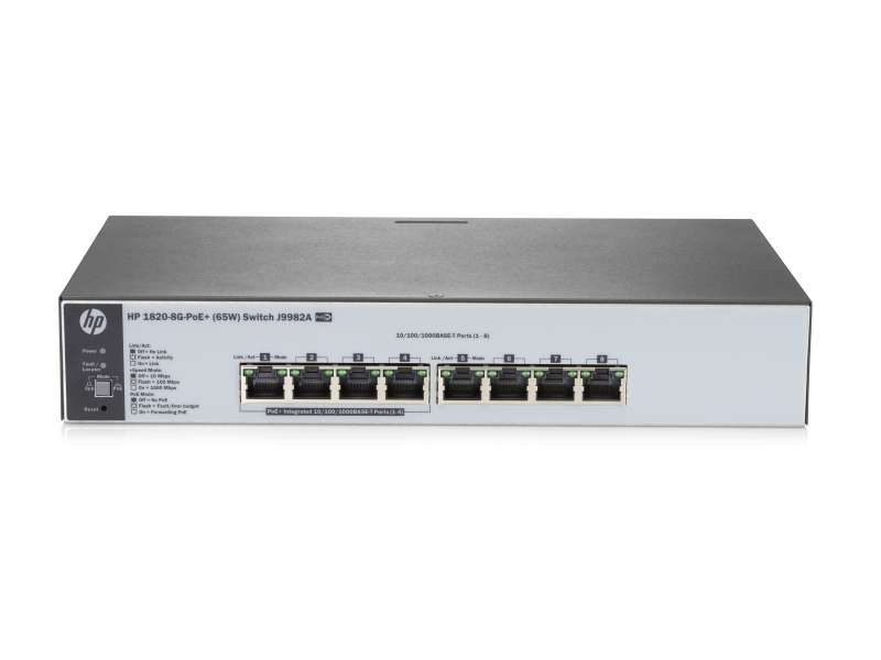 HP Switch 1820-8G-PoE+ 8xGBit (4xPoE+) J9982A