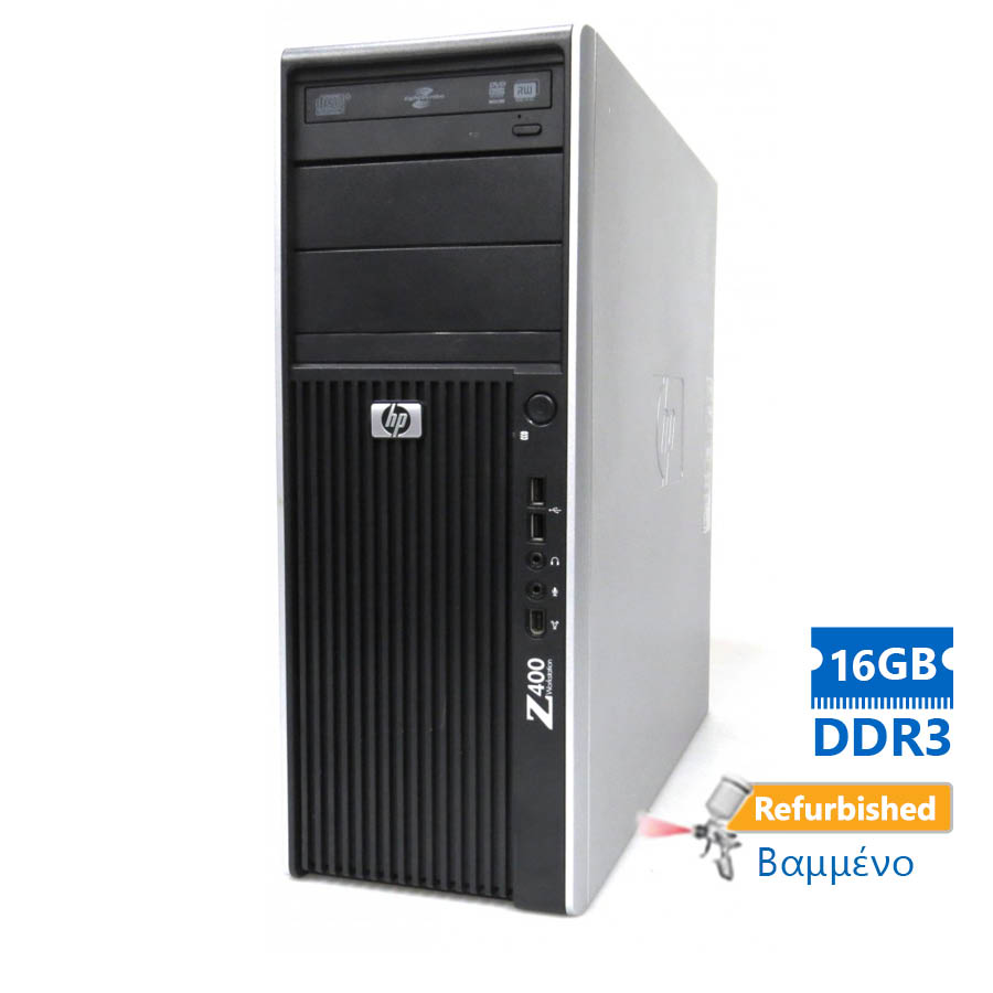 HP Z400 Tower Xeon QC-W3550 (4-Cores)/16GB DDR3/1TB/Κάρτα Γραφικών 4GB/DVD/7P Grade A+ Workstation R